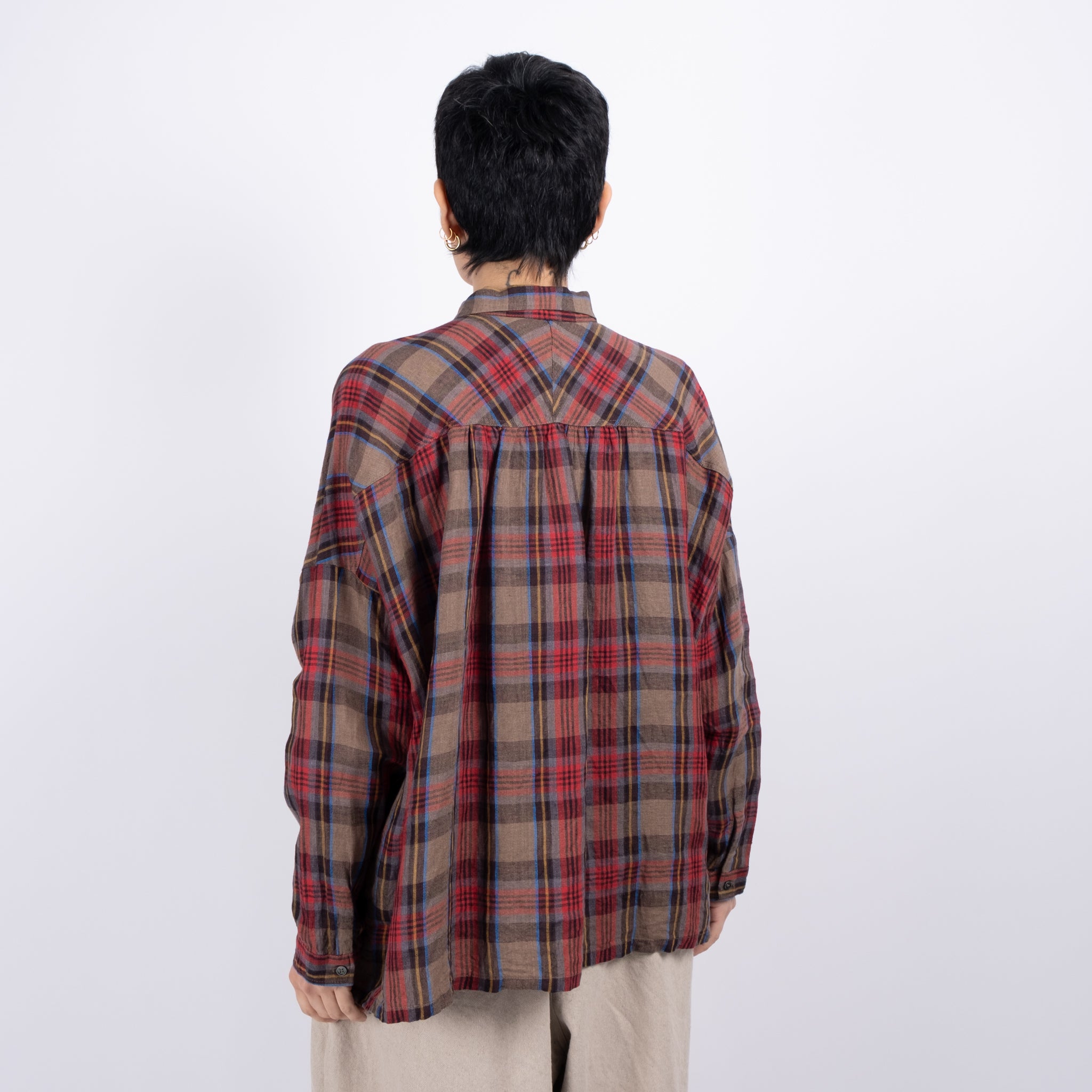 Ichi Antiquités Linen Tartan Shirt