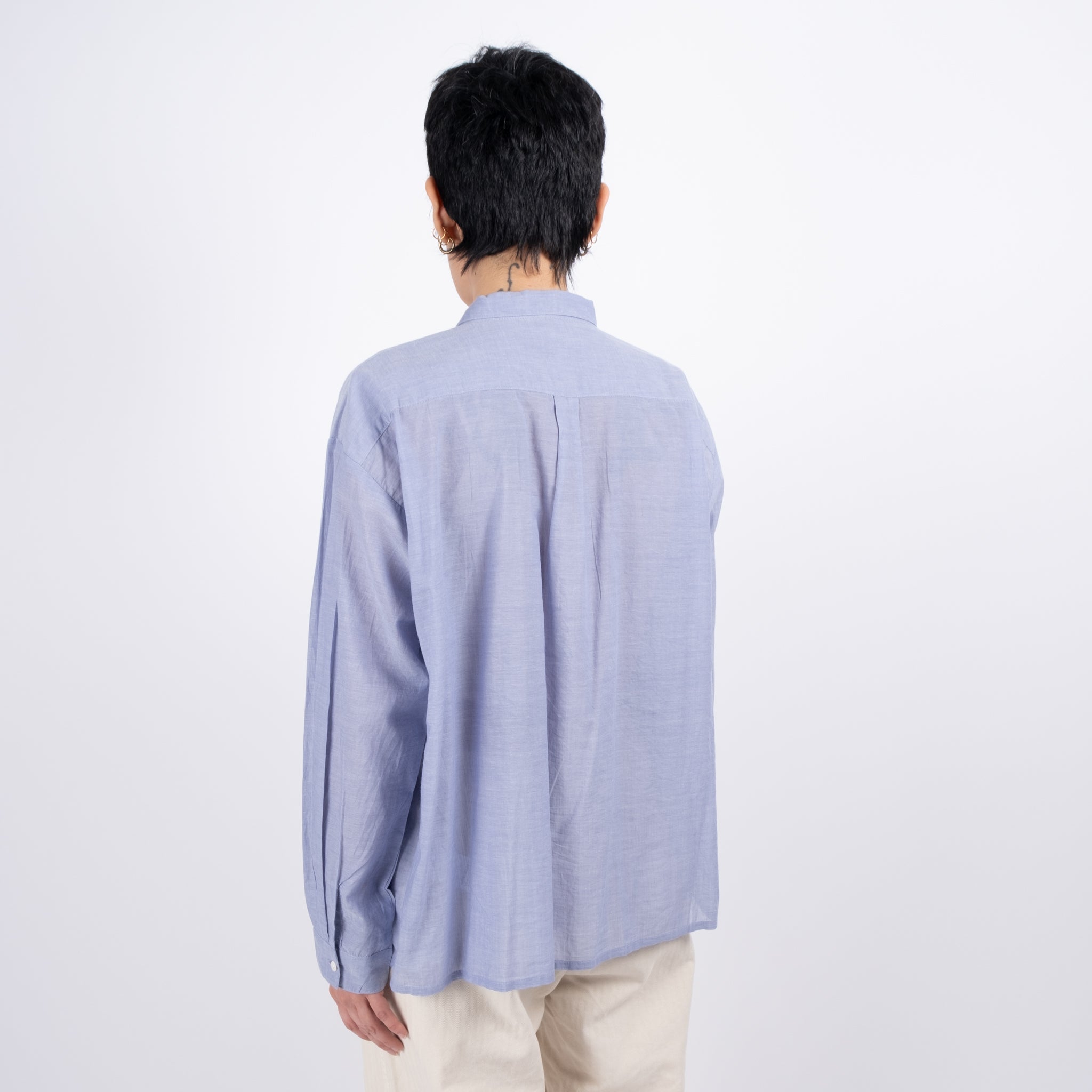 Ichi Antiquités Blue Khadi Cotton Shirt