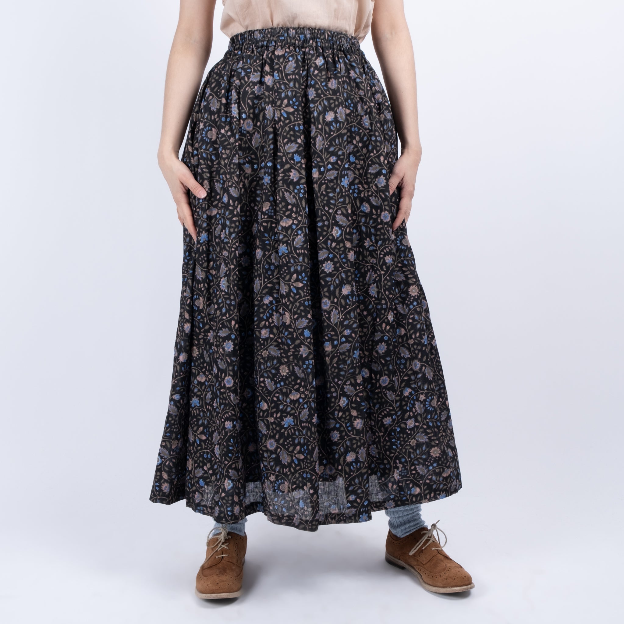 Ichi Antiquités Floral Linen Skirt