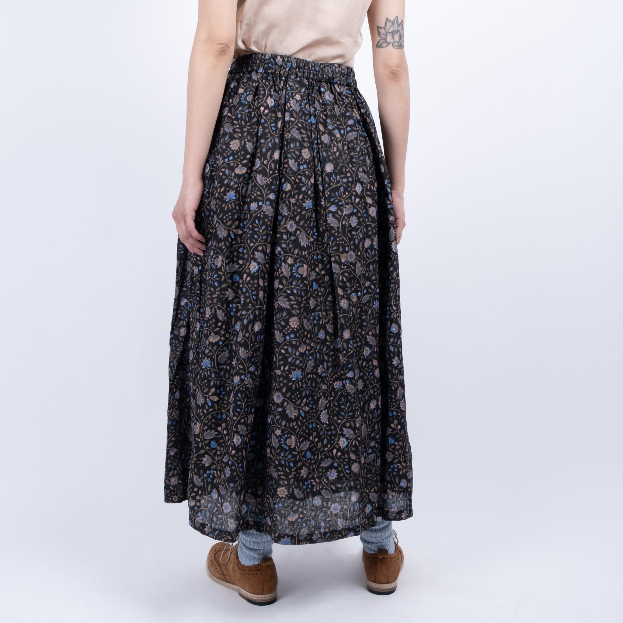 Ichi Antiquités Floral Linen Skirt