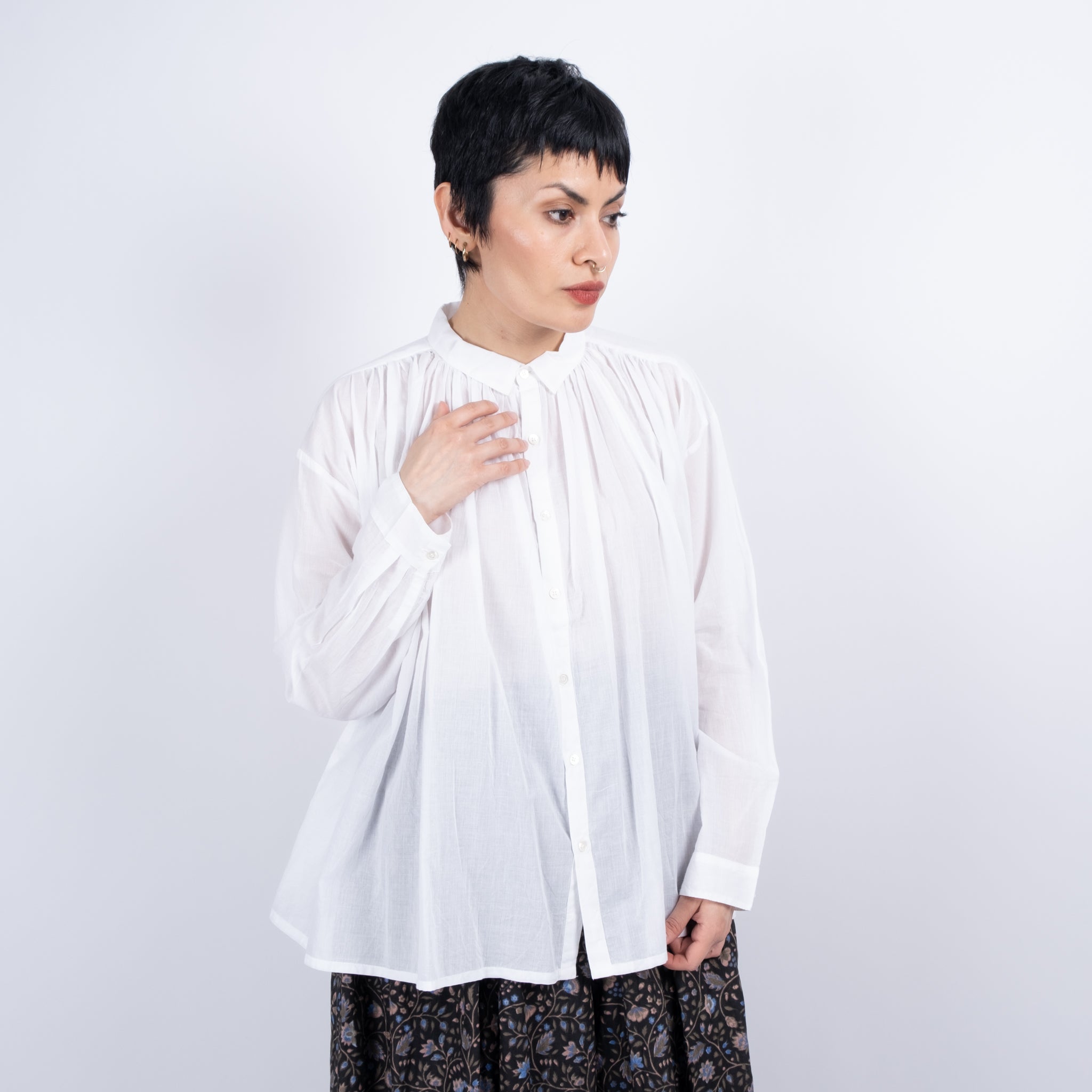 Ichi Antiquités White Khadi Cotton Shirt