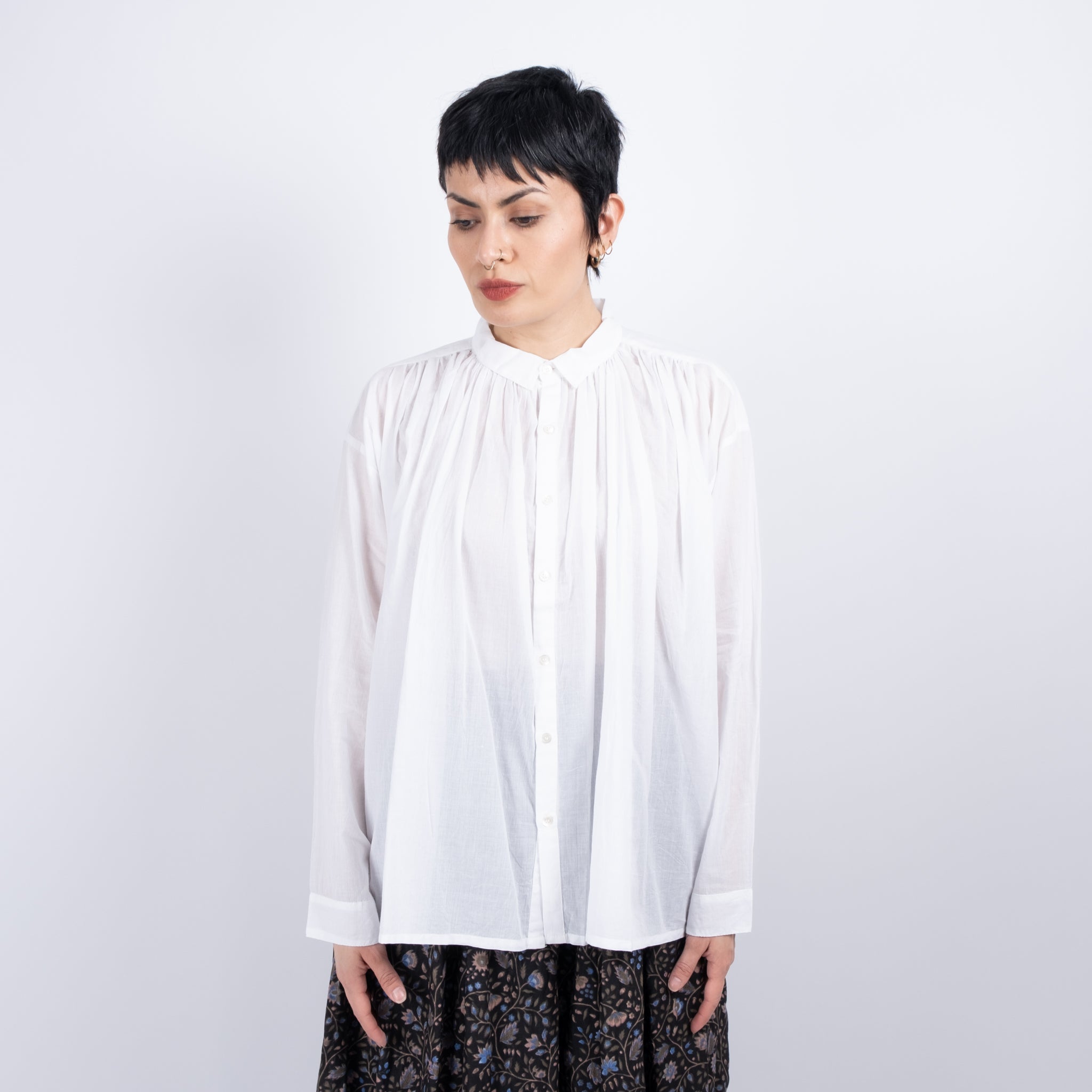 Ichi Antiquités White Khadi Cotton Shirt