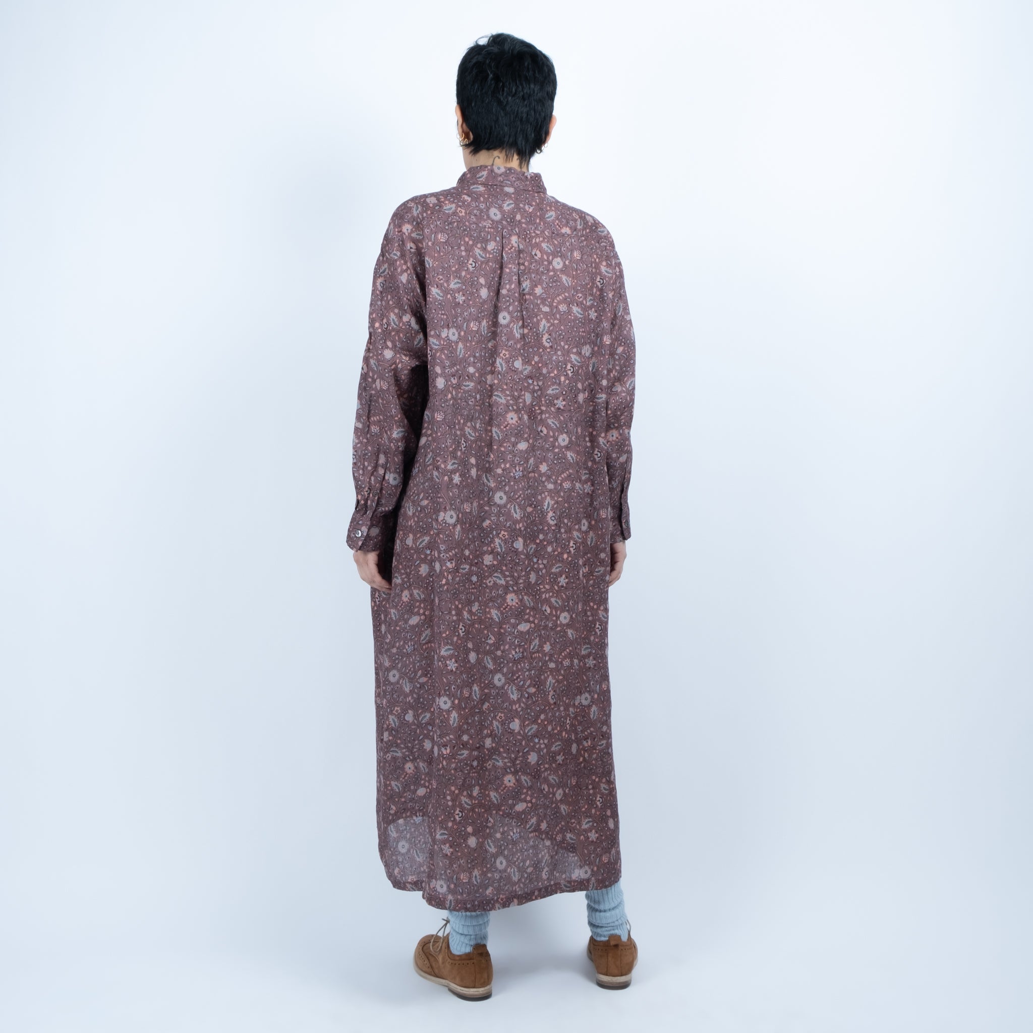 Ichi Antiquités Floral Linen Shirt Dress