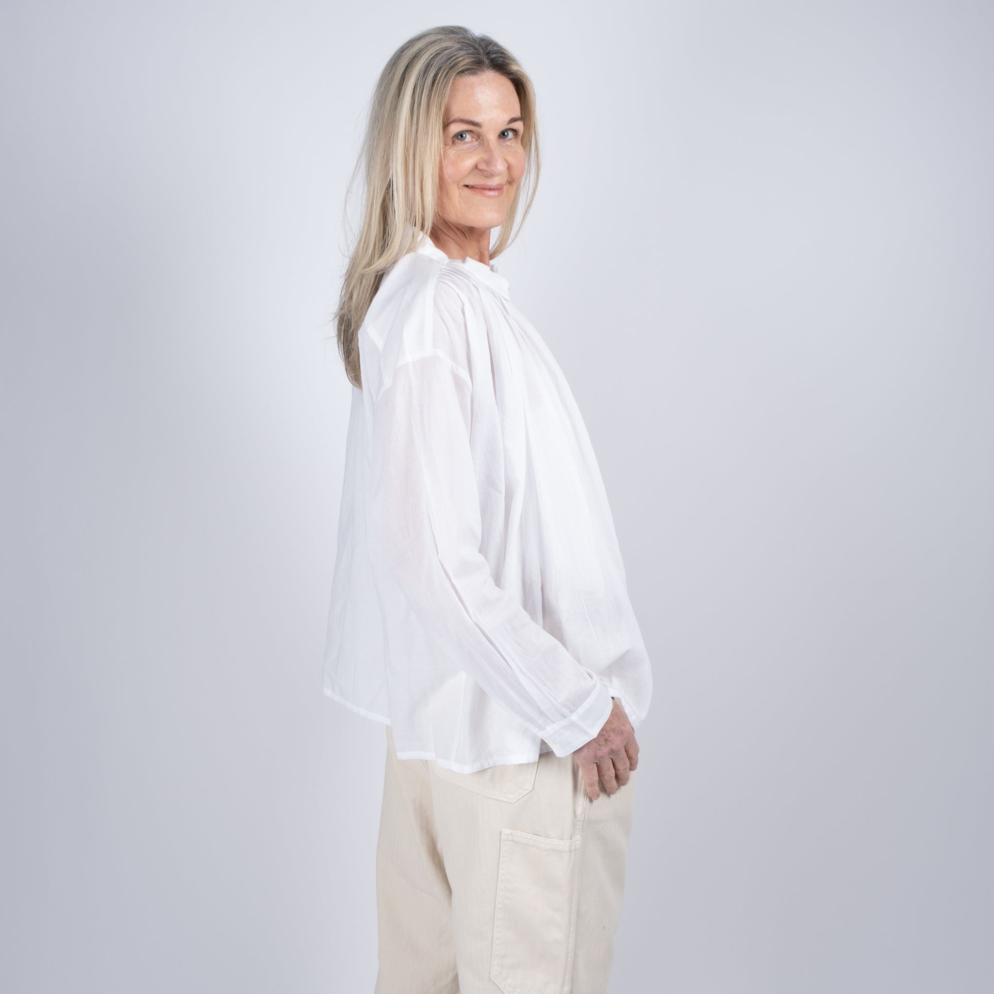 Ichi Antiquités White Khadi Cotton Shirt