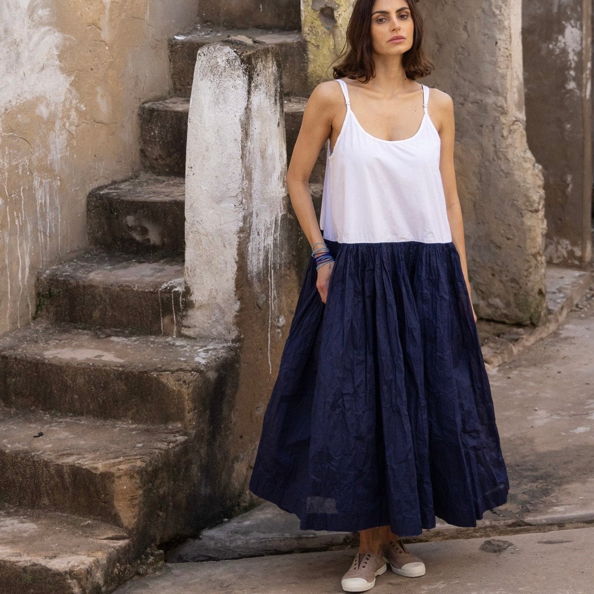 Meg by Design Long Cotton Organdy Tutu Slip Dress