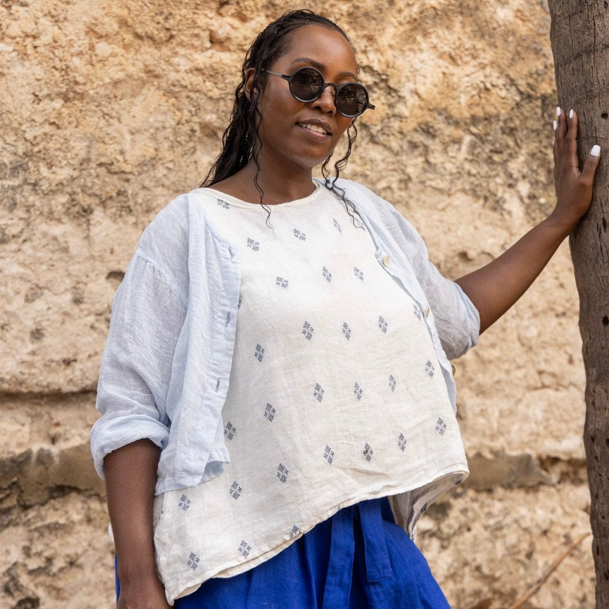 Meg by Design Doto Linen Gauze Cropped Jacket