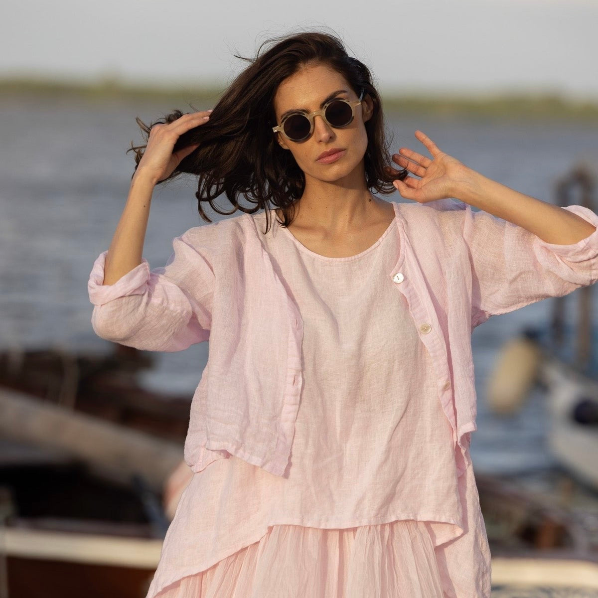 Meg by Design Doto Linen Gauze Cropped Jacket