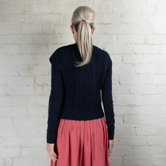 Aran Merino Wool Sweetpea V-Neck Diamond Vest