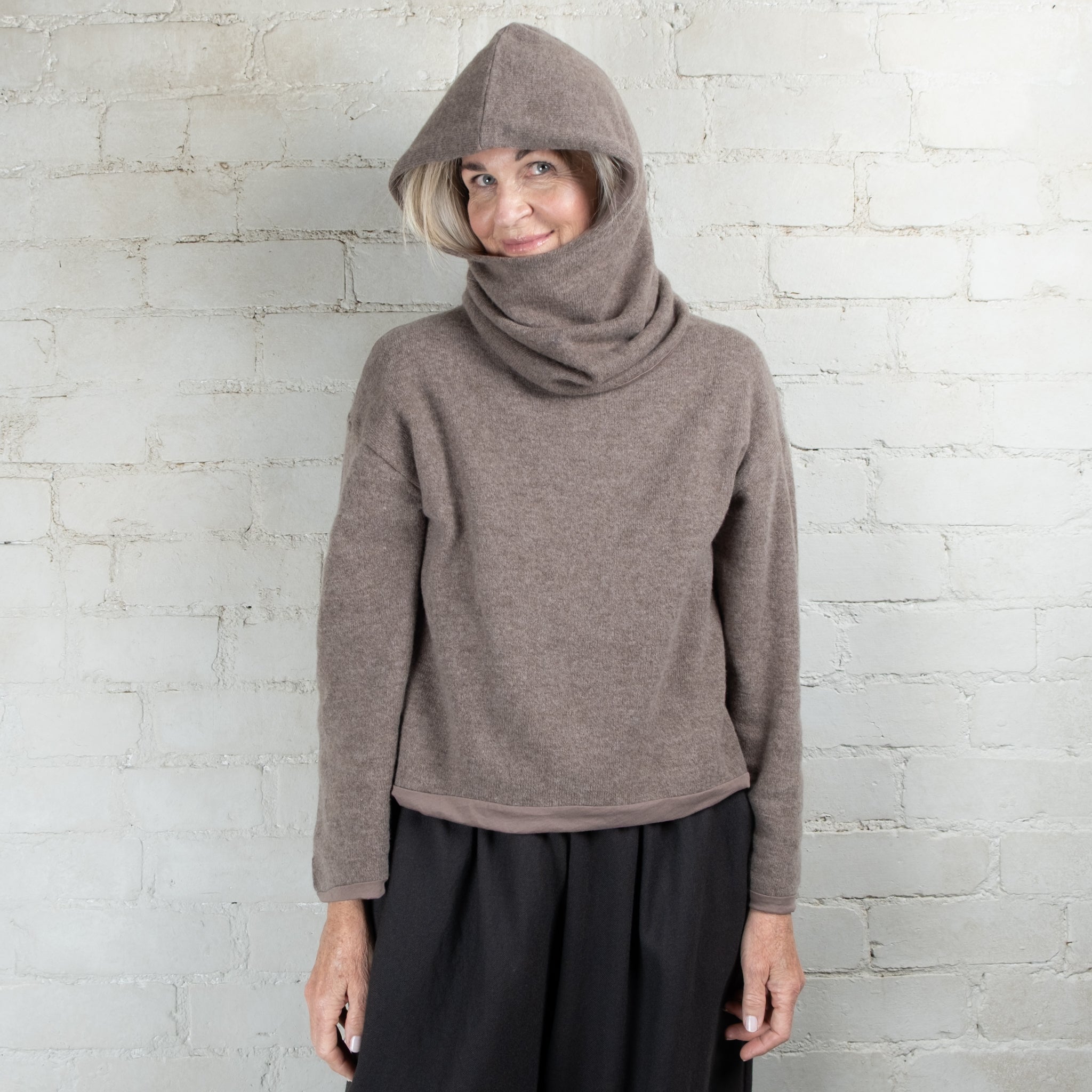 Elsa Esturgie Objet Organic Cotton Lined Wool Balaclava