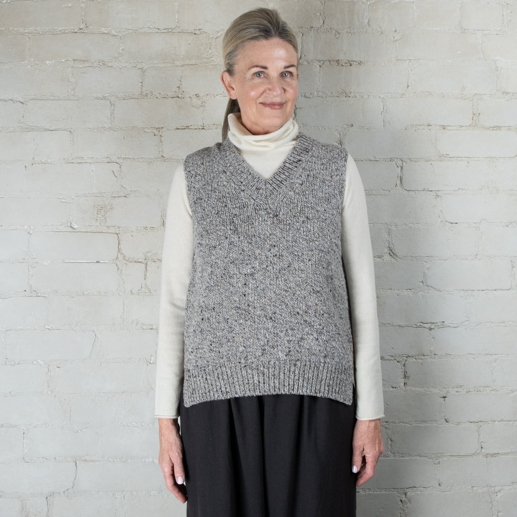 Fisherman Out of Ireland Donegal Knit V-Neck Vest