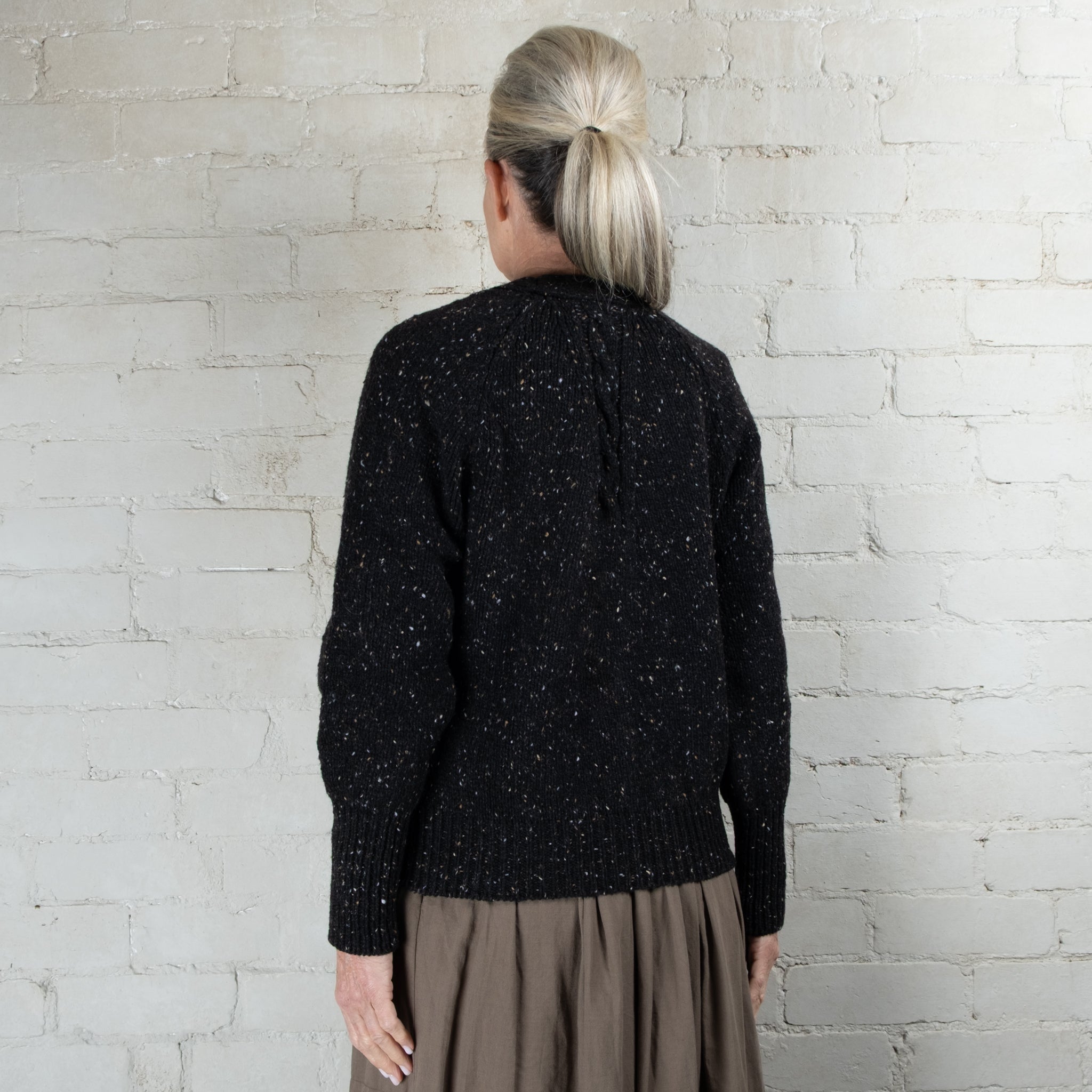 Fisherman Out of Ireland Slouchy Donegal Knit Raglan Cable Detail Cardi