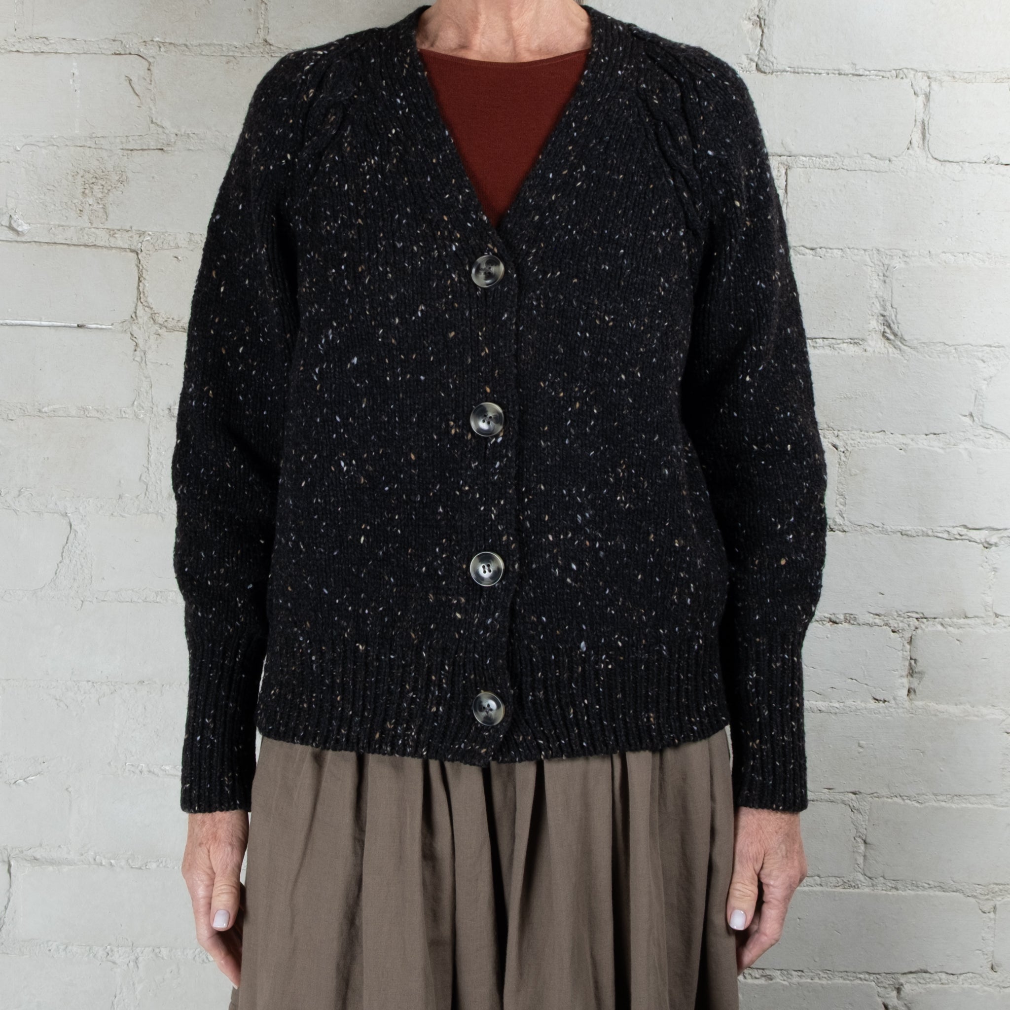 Fisherman Out of Ireland Slouchy Donegal Knit Raglan Cable Detail Cardi