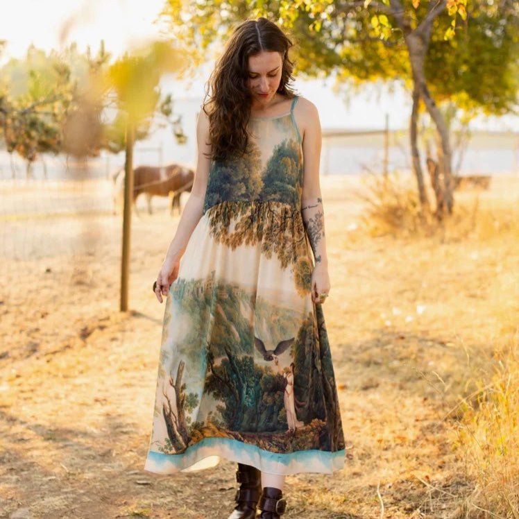 Market of Stars Awakening Bohéme Long Maxi Slip Dress Landscape