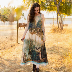 Market of Stars Awakening Bohéme Long Maxi Slip Dress Landscape