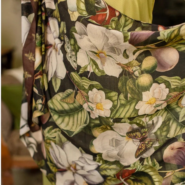 Market of Stars Fleur De Lune Scarf with Floral & Bee Print