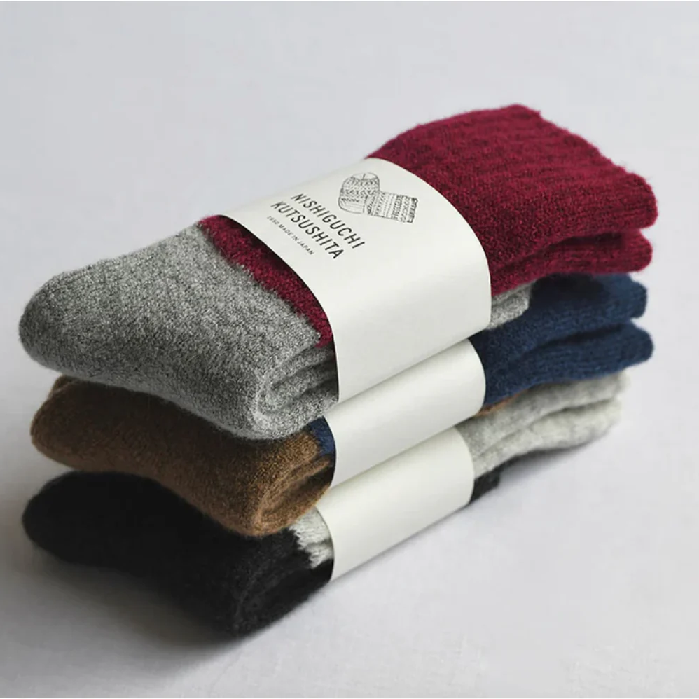 Nishiguchi Kutsushita Oslo Mohair Wool Pile Sock
