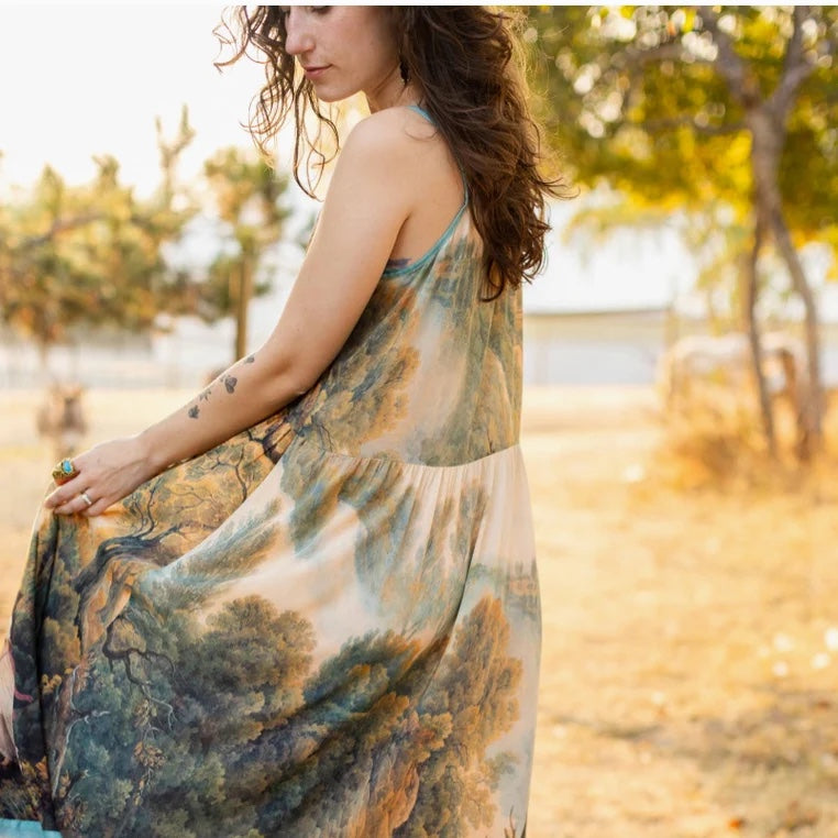 Market of Stars Awakening Bohéme Long Maxi Slip Dress Landscape