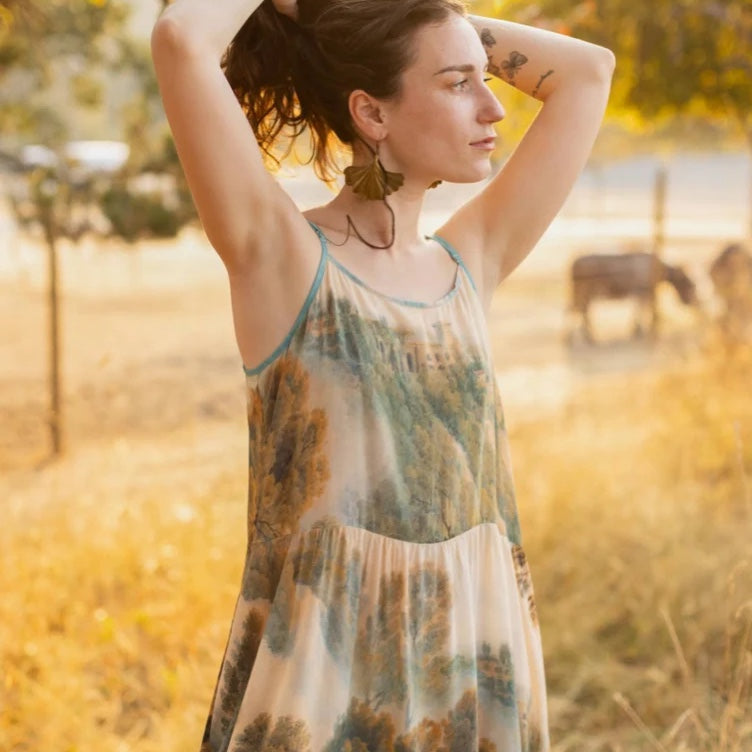 Market of Stars Awakening Bohéme Long Maxi Slip Dress Landscape