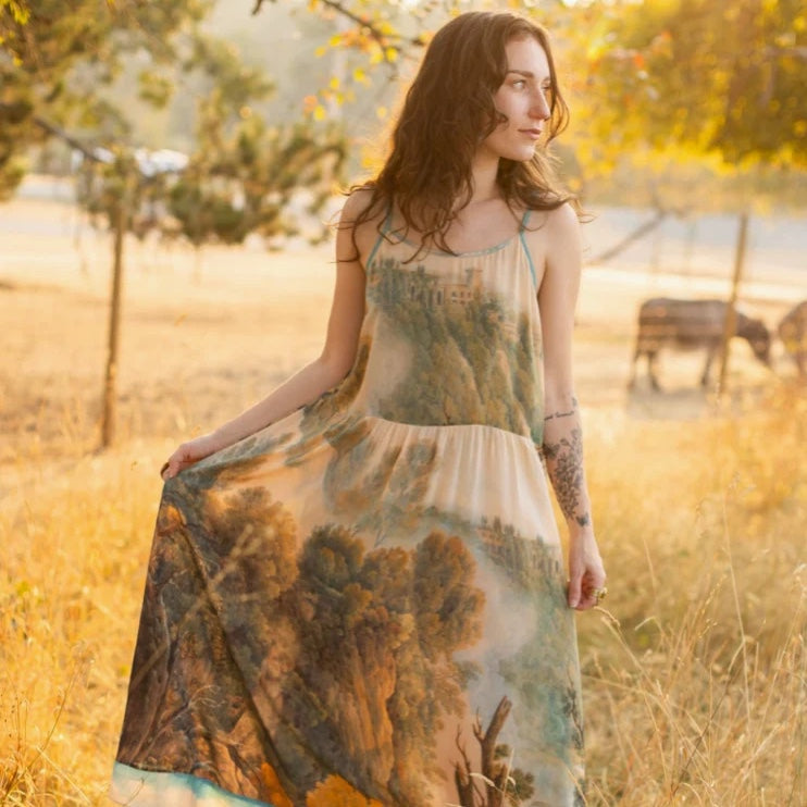 Market of Stars Awakening Bohéme Long Maxi Slip Dress Landscape