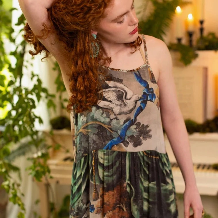 Market of Stars Theatre of Dreams Bohéme Dear Print Long Maxi Slip Dress