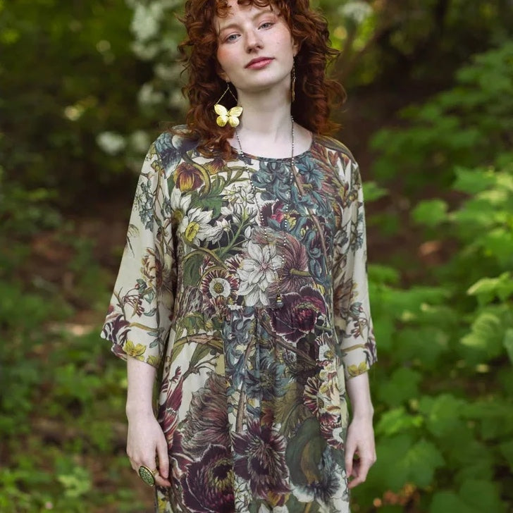 Market of Stars Love Grows Wild Artist Tunic Dress Bee & Floral Print