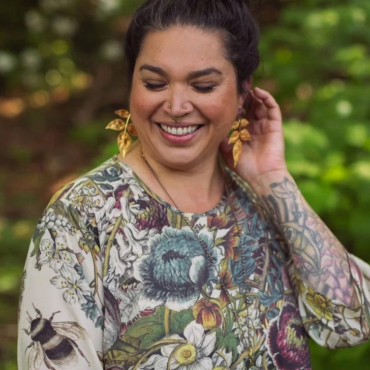 Market of Stars Love Grows Wild Artist Tunic Dress Bee & Floral Print