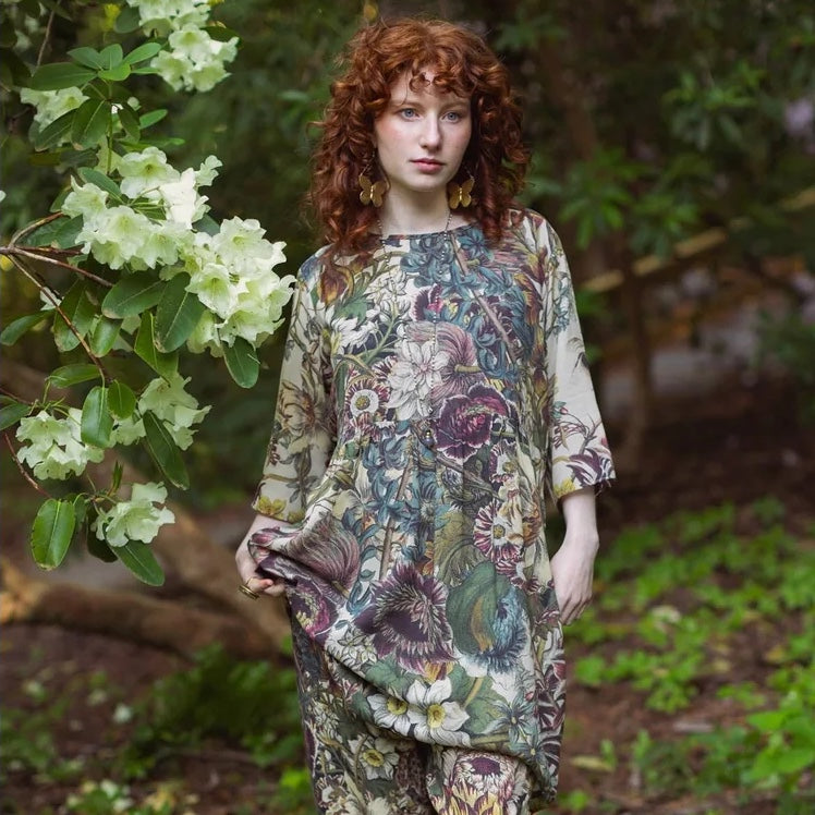 Market of Stars Love Grows Wild Artist Tunic Dress Bee & Floral Print