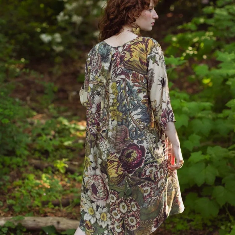 Market of Stars Love Grows Wild Artist Tunic Dress Bee & Floral Print