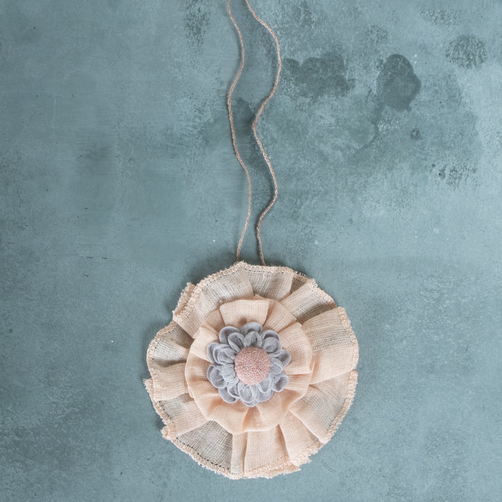 Sophie Digard Hand Crafted Linen Blossom Pink Centred Necklace