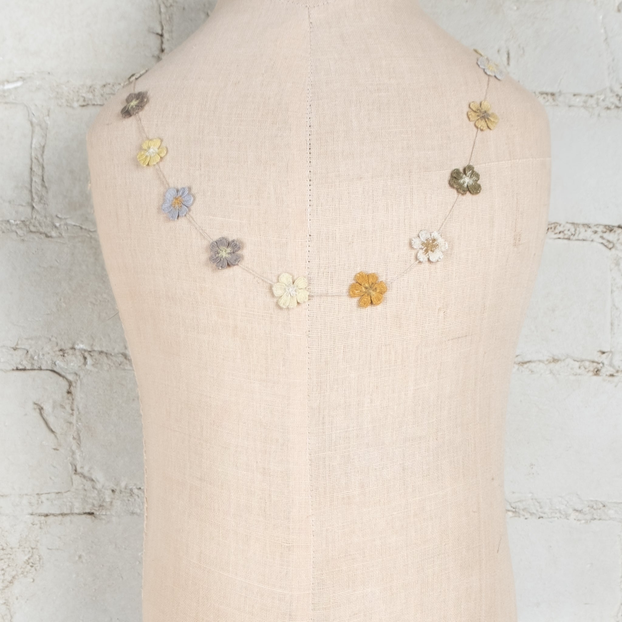 Sophie Digard Hand Crafted Linen Small Floral Catkin Necklace