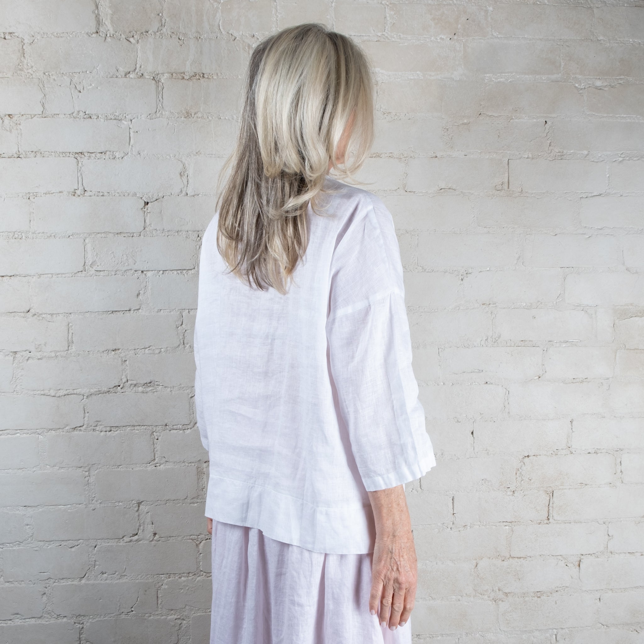 Francis White Linen Top