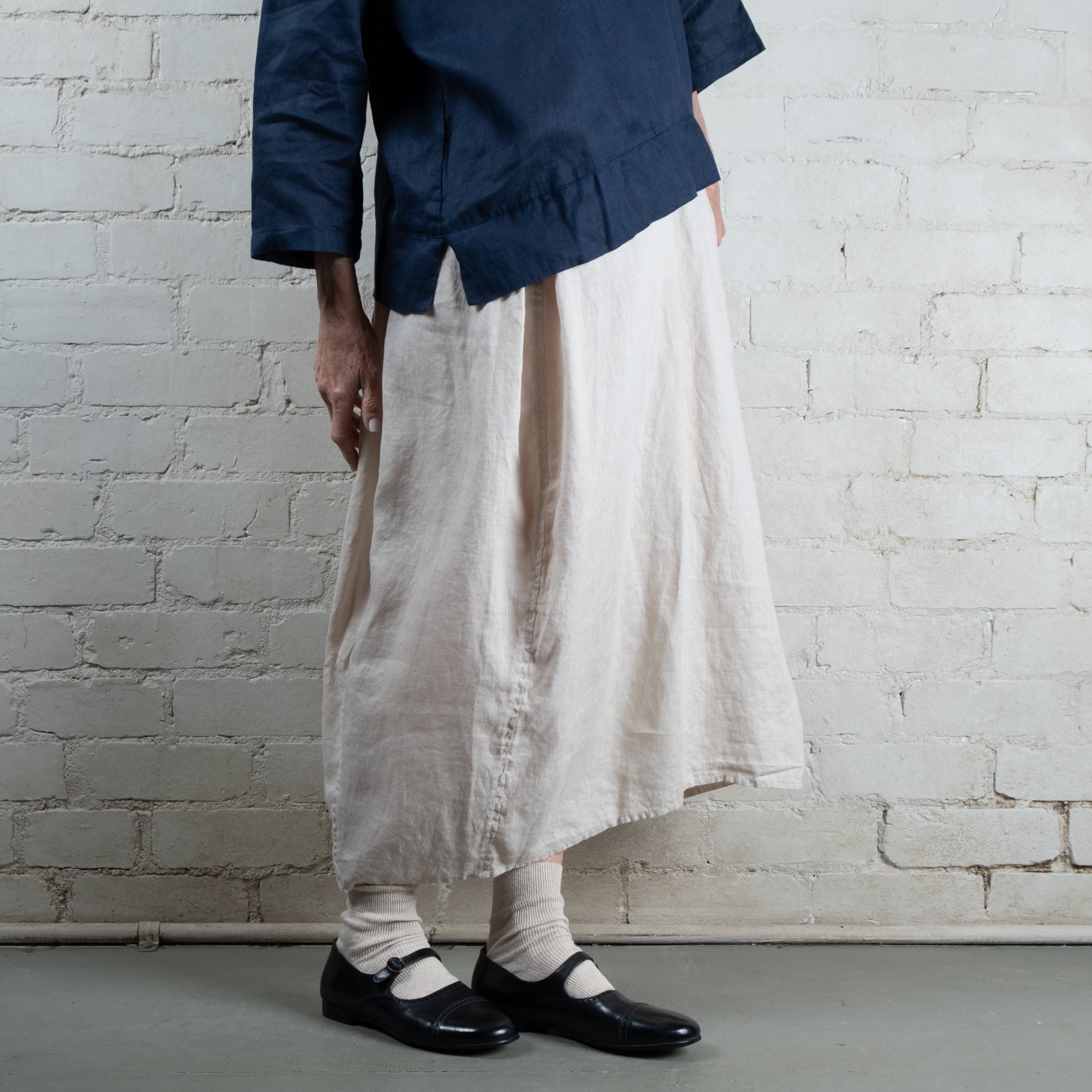 Francis Navy Linen Top