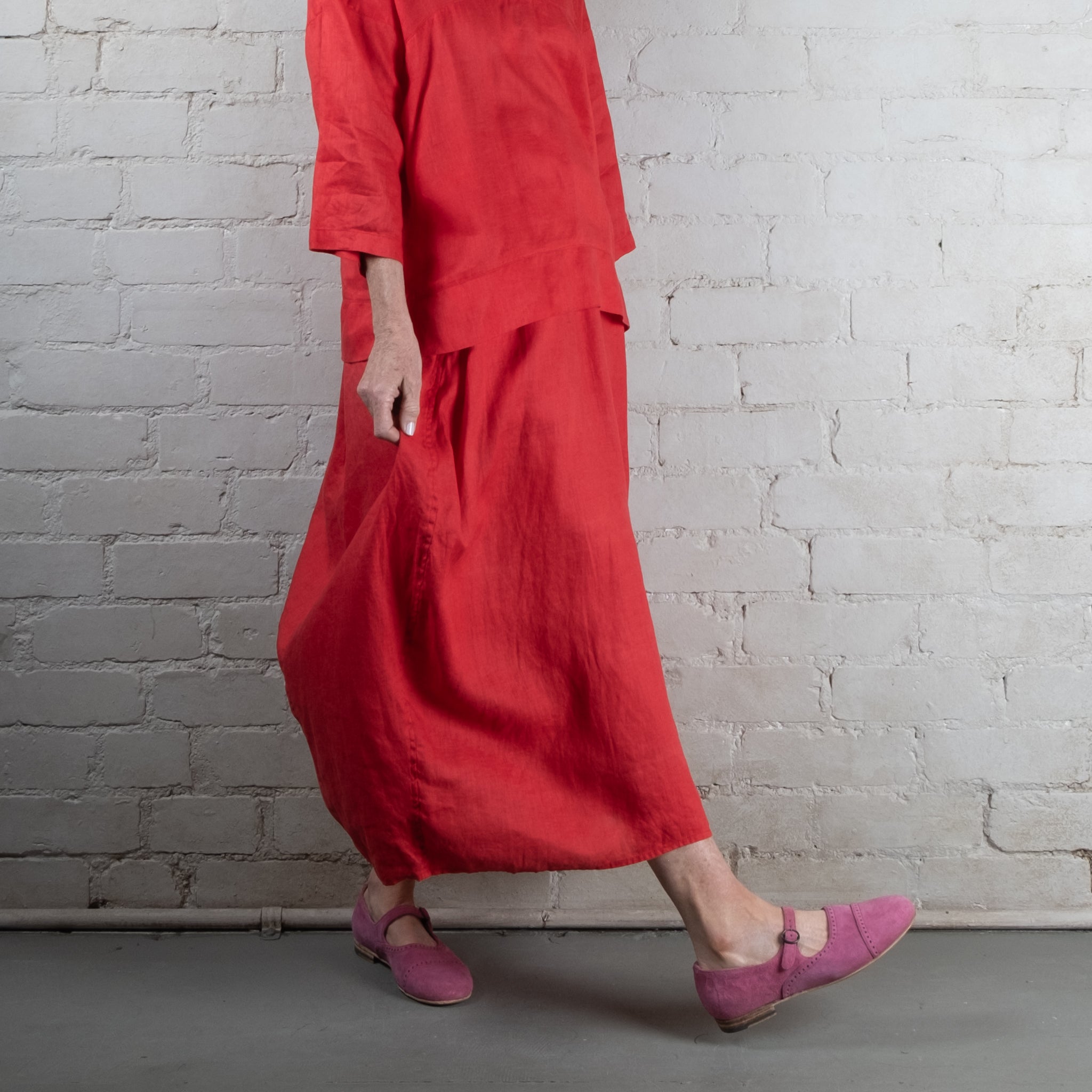 Francis Red Linen Top