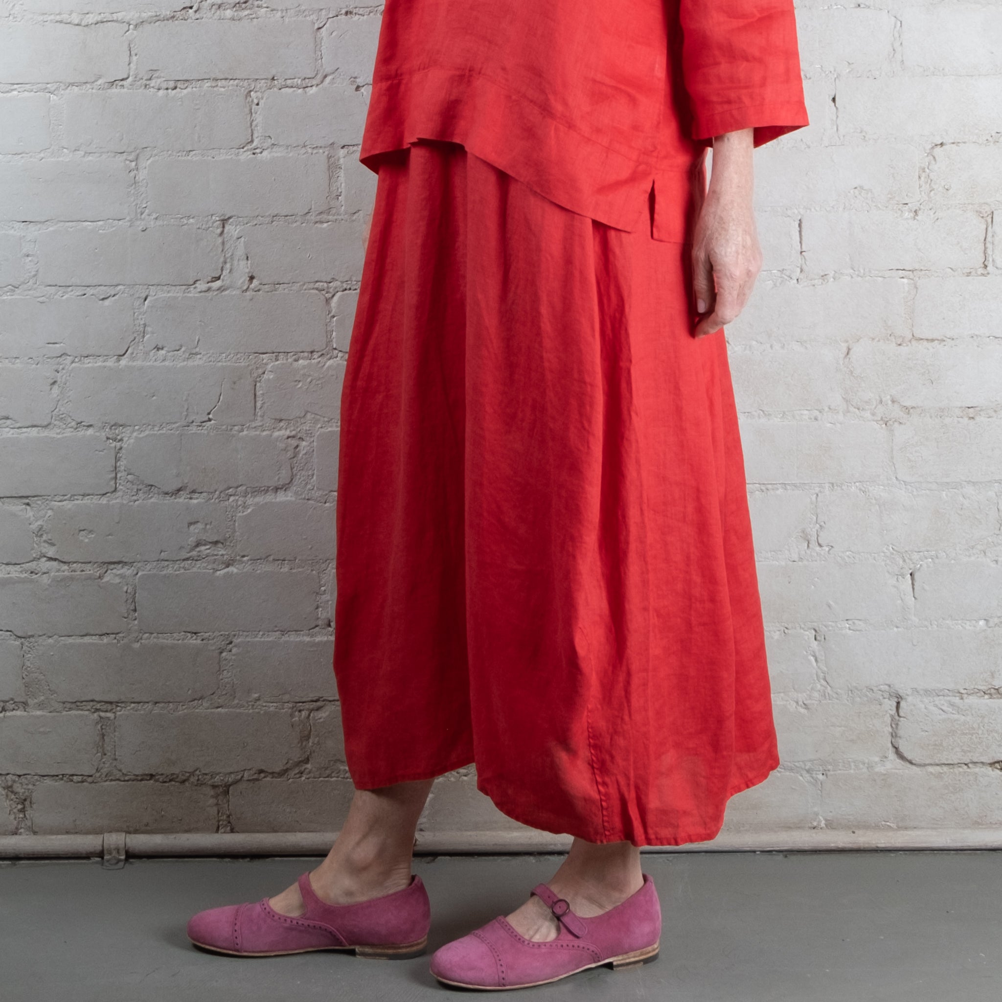 Francis Red Linen Top