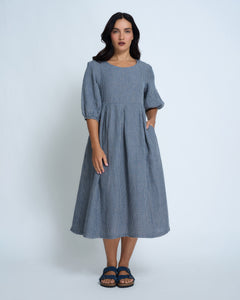 Violetta Anais Linen Check Dress