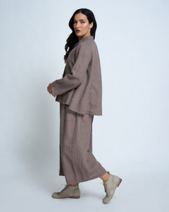 Violetta Siena Vintage Wash French Linen Wide Leg Pants