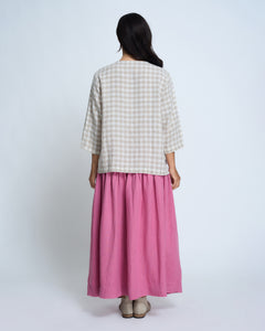 Violetta Esther Check Linen Top