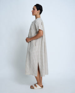 Violetta Aude Check Linen Dress