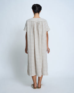 Violetta Aude Check Linen Dress
