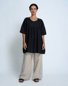Violetta Sabine Vintage Wash French Linen Tunic Top