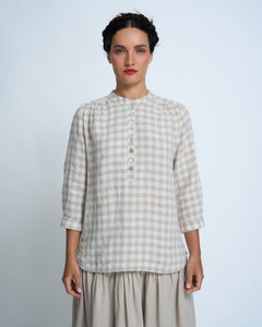 Violetta Seville Linen Check Top