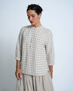 Violetta Seville Linen Check Top