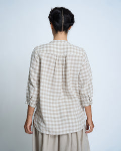 Violetta Seville Linen Check Top