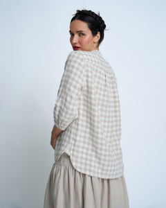 Violetta Seville Linen Check Top