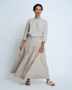 Violetta Seville Linen Check Top