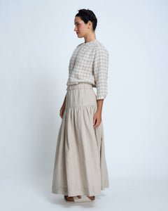 Violetta Basque Vintage Wash French Linen Skirt