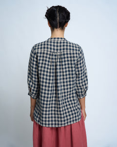 Violetta Seville Linen Check Top