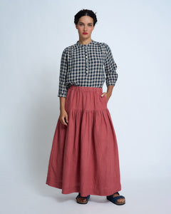 Violetta Seville Linen Check Top