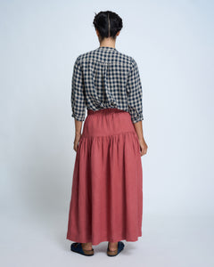 Violetta Basque Vintage Wash French Linen Skirt