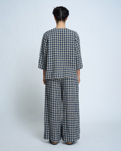 Violetta Grace Check Linen Pants